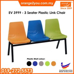EV 3999 - 3 Seater Plastic Link Chair | Klinik Hospital Waiting Chair